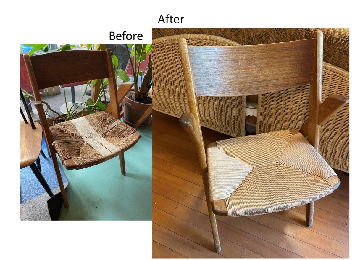 ビフォーアフター事例（112.001） 椅子の張り替え　北欧・デザイン　東京都渋谷区 | 椅子張替え　オリーブ