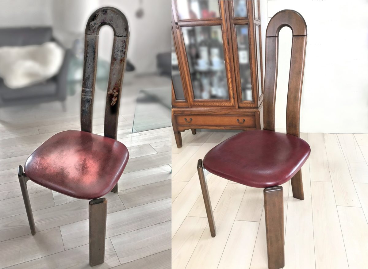 ビフォーアフター事例（112.013） 椅子の張り替え　椅子の塗装・塗り替え　スタンダード・デザイン　東京都新宿区 | 椅子張替え　オリーブ